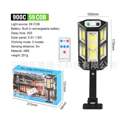 Outdoor Solar Wall Light with Remote and Motion Sensor